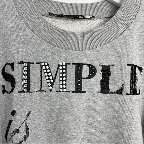 Love Moschino Simple Is The New Black Sequin Print Sweater - Picture 9 of 14